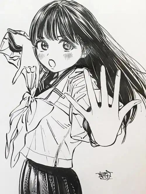 精美的日系美少女手绘线稿这位画师将漫画线条表现地淋漓尽致