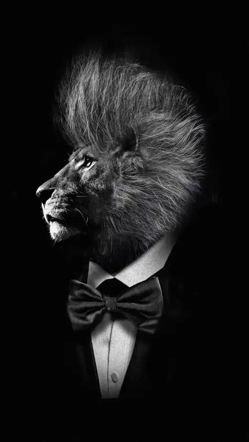 黑色西装狮子头h5背景素材