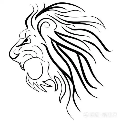 咆哮的狮子的图形轮廓插画-正版商用图片0ejkp8-摄图新视界
