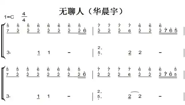 无聊人(华晨宇)有试听 钢琴谱 钢琴双手简谱 钢琴简谱