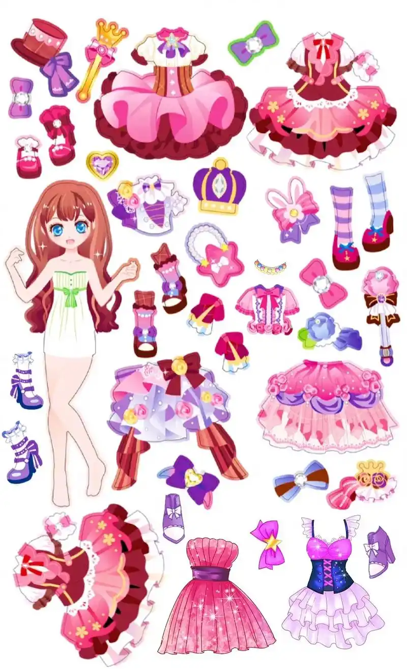 排了两个版,省纸可选图四打印#换装娃娃教程 #手工diy # - 抖音