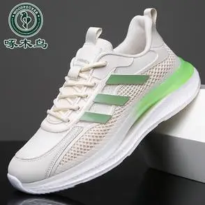 新款运动鞋休闲鞋春季啄木鸟男鞋男士网面透气旅游轻便减震跑步鞋