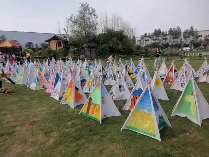 2022新款学校户外活动宝宝儿童手绘帐篷绘画印第安三角彩绘涂鸦diy小