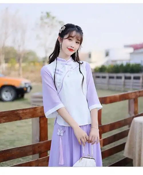 心潼民国复古小洋装闺蜜姐妹装汉服改良旗袍上衣中国风禅意茶服两件套