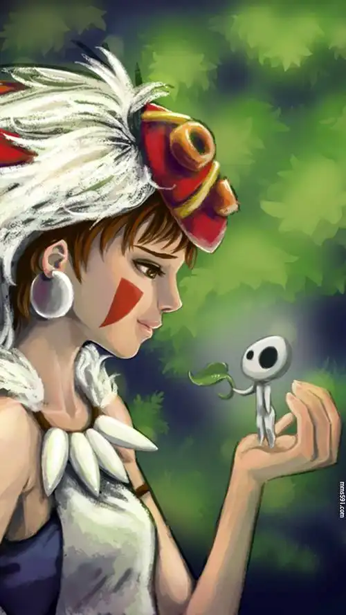 诡异又可爱树精,幽灵公主森林中的木灵kodama手机壁纸图片集(7)