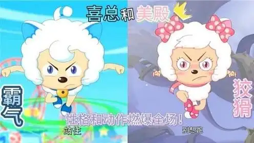 喜羊羊和美羊羊猫化后性格和动作就是天生的一对呀!