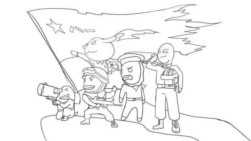 简笔画八路军q版简笔画军人打仗卡通简笔画简笔画的军人打仗怎么画