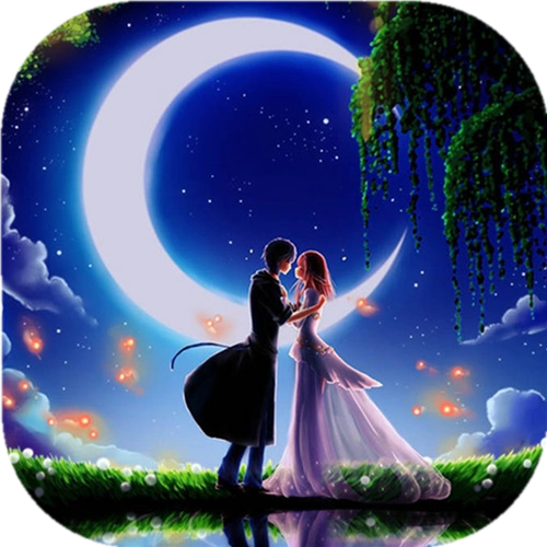 月下情侣动态壁纸锁屏