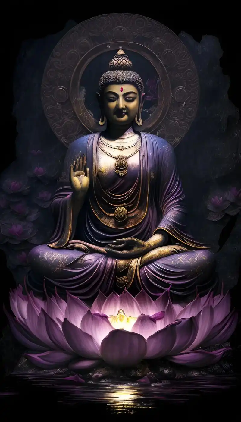 紫莲菩萨.#图文伙伴计划 #禅悟人生 #ai绘画 #壁纸 @ - 抖音