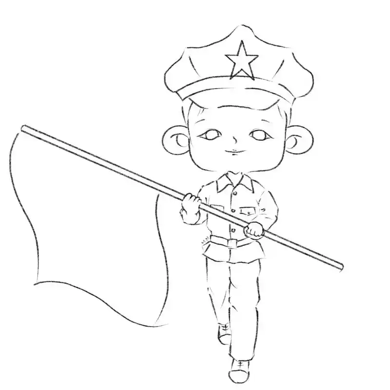 procreate绘画 #q版人物  小小红军不怕困难 - 抖音